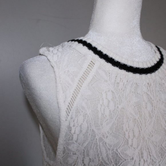 Free People Maisie Lace Peplum Tank Top White S-M - Picture 10 of 16